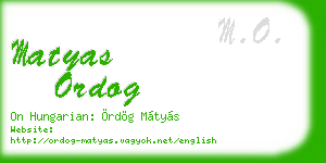 matyas ordog business card